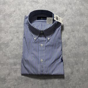 Brand New Polo Ralph Lauren Pin Stripe Button Front Longsleeve Shirt Size 17 1/2